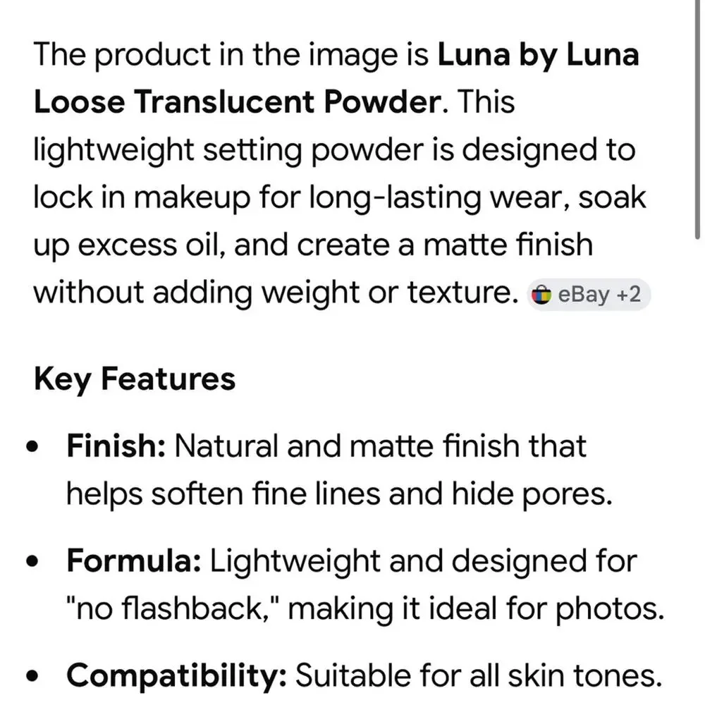 Luna by Luna Translucent Powder 0.17 oz NEW